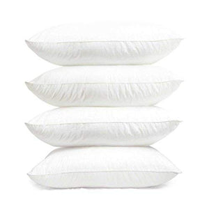 Standard Luxury Pillows 4-Pack - 50x75 cm - Standard Size Hotel Quality Soft Pillow for Sleeping - Bounce Back Support Bed Pillows - Hypoallergenic Soft Hollowfibre Linen Empire