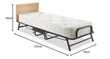 Jay-Be Crown Premier Folding Bed with Deep Sprung Mattress - Single, Black JAY-BE