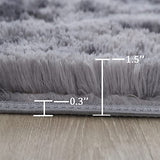 lekeplus Rugs Living Room Large Rugs Bedroom Anti Skid Rug Shaggy Soft Rug for Living Room Bedroom Play Area Kids Room Luxury Decorative(Dark grey, 120x160cm) lekeplus