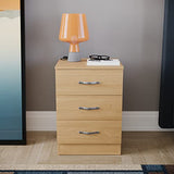 Vida Designs Large Pine Bedside Drawer, Bedside Cabinet, 3 Drawer, Bedside Table, Metal Handles and Runners Vida Designs