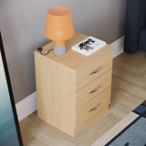 Vida Designs Large Pine Bedside Drawer, Bedside Cabinet, 3 Drawer, Bedside Table, Metal Handles and Runners Vida Designs