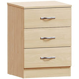 Vida Designs Large Pine Bedside Drawer, Bedside Cabinet, 3 Drawer, Bedside Table, Metal Handles and Runners Vida Designs