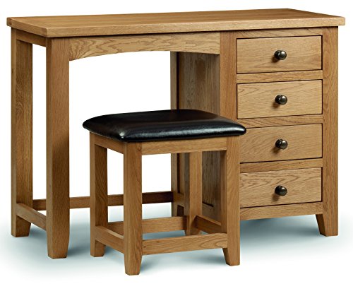 Julian Bowen Marlborough Single Pedestal Dressing Table, Waxed Oak, One Size Julian Bowen