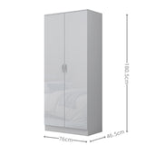 Modern 3 Piece Bedroom Storage Set High Gloss White 2 Door Wardrobe Set Chest of Drawers Bedside Table Sleek Storage Solution (High Gloss White) We Love Our Beds