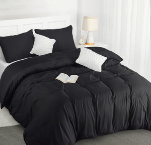 Utopia Bedding Duvet Cover Double with Pillow cases - Soft Microfibre Polyester - Bedding Quilt Cover Set (Black) Utopia Bedding