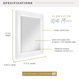 MCS 20450 Beveled Mirror with 21.5 x 27.5-Inch Frame, White, 15.5 x 21.5-Inch MCS