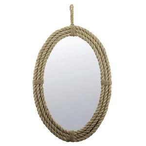 Stonebriar Decorative Oval Rope Wall Mirror with Hanging Loop Stonebriar