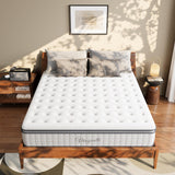 Vesgantti 4FT6 Double Mattress, 10.6 Inch Pocket Sprung Mattress Double with Breathable Foam and Individually Pocket Spring - Medium, Upgraded Pillow Top Collection Vesgantti