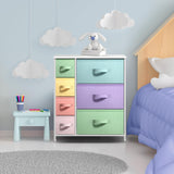 Sorbus Dresser with 7 Drawers - Furniture Storage Tower Chest for Kid's, Teens, Bedroom, Nursery, Playroom, Closet, Clothes, Toy Organization - Steel Frame, Wood Top, Easy Pull Fabric Bins (Pastel) Sorbus