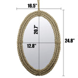 Stonebriar Decorative Oval Rope Wall Mirror with Hanging Loop Stonebriar