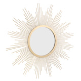 Stonebriar Round Decorative Antique Gold 23" Metal Starburst Hanging Mirror for Wall Stonebriar