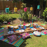 Talking Tables Waterproof Colourful Outdoor Rug Plastic, Lightweight Mat for Garden, Patio, Decking, Bathroom, Utility, Picnic | Folds Away for Easy Storage, 180 x 120cm Talking Tables