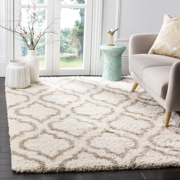 Safavieh Shaggy Rug for Living Room, Dining Room, Bedroom - Hudson Shag Collection, High Pile, in Ivory and Beige, 91 X 152 cm Safavieh