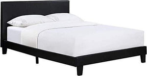 Modernique Double Black Faux Leather Bed Frame - We Love Our Beds