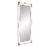 Patton Wall Decor Distressed White Reclaimed Wood Wall Mirror - We Love Our Beds