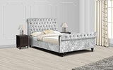 AMU Chesterfield 4ft6 Double Bed Frame in Silver - We Love Our Beds