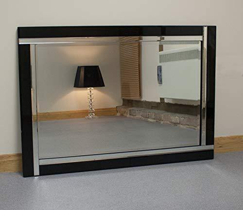 Barcelona Trading Alison Black Glass Framed Rectangle Large Wall Mirror - We Love Our Beds