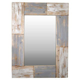 FirsTime & Co. Mason Planks Wall Mirror, Aged White & Grey Wood - We Love Our Beds