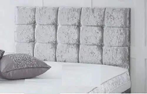mm08enn Luxurious upholstered Crystal Diamante Crushed Velvet Headboard - We Love Our Beds