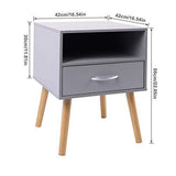 J Bedside Table Set of 2 Nightstands with 1 Drawer and Metal Handle - We Love Our Beds