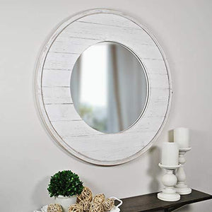 FirsTime & Co. Ellison Shiplap Accent Wall Mirror, 27", Aged White - We Love Our Beds