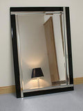 Barcelona Trading Alison Black Glass Framed Rectangle Large Wall Mirror - We Love Our Beds