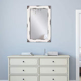 Patton Wall Decor Distressed White Reclaimed Wood Wall Mirror - We Love Our Beds