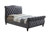 Happy Beds Colorado Grey Velvet Fabric Sleigh Bed - We Love Our Beds