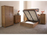 Real Madrid F.C 4ft6 Double Wooden Ottoman Storage Bed in Oak - We Love Our Beds
