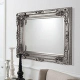 Barcelona Trading Carved Louis Mirror Silver Frame for Hallway or Lounge - We Love Our Beds