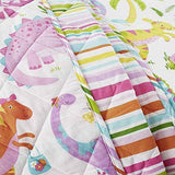 Happy Linen Company Jurassic Pink T-Rex Dino White Reversible Double Duvet Cover - We Love Our Beds