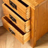 Furniture Octopus Pair of Baysdale 3 Drawer Rustic Oak Bedside Table - We Love Our Beds