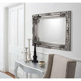 Barcelona Trading Carved Louis Mirror Silver Frame for Hallway or Lounge - We Love Our Beds