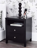 Brooklyn Furniture Black Bedside Table with 2 drawers and shelf - We Love Our Beds