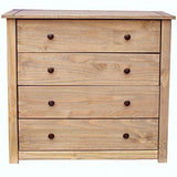 Vida Designs Panama Solid Pine 4 Drawer Chest Wax Finish - We Love Our Beds
